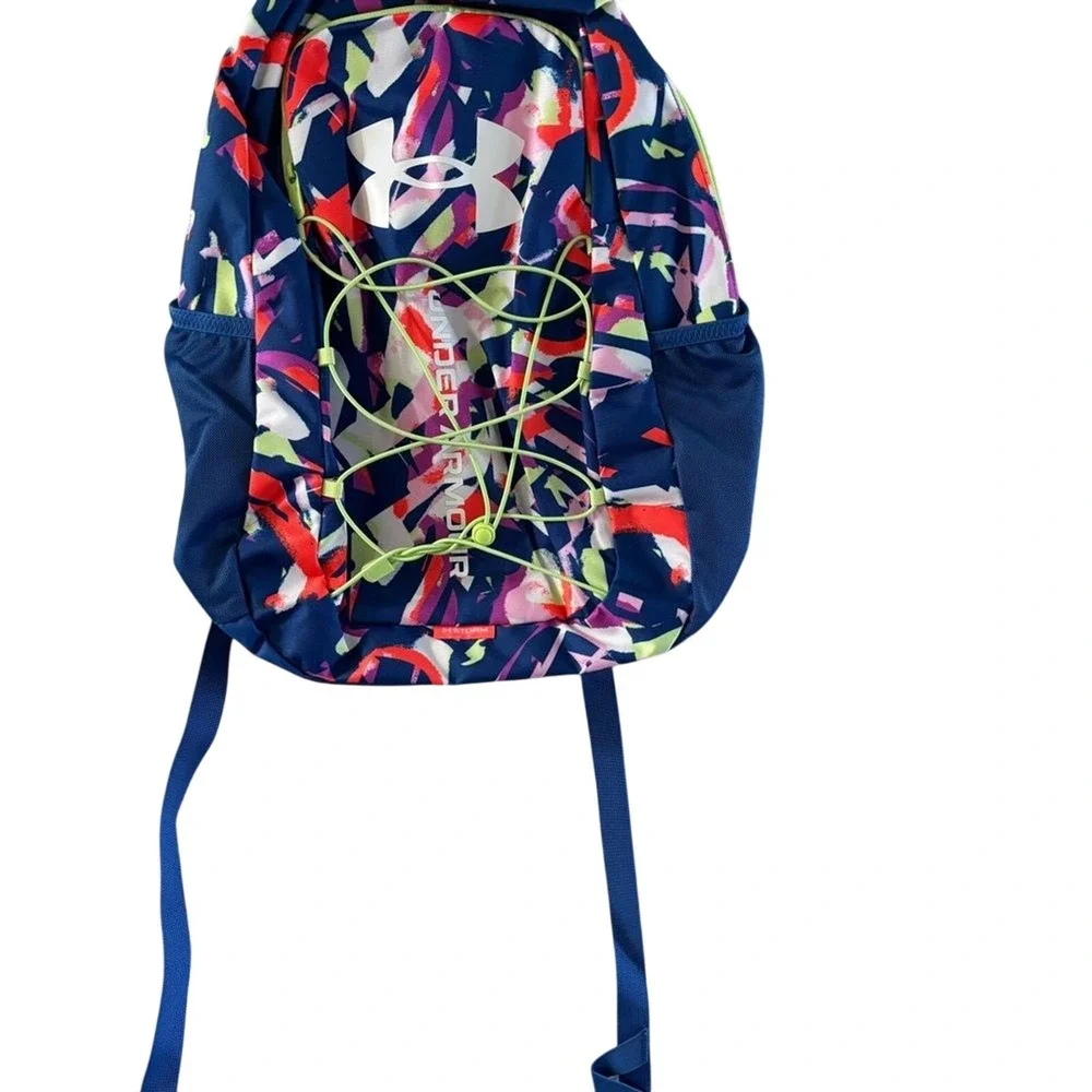 Under Armour Hustle Sport Backpack in Tech Blue Multicolor School GIFT NWT